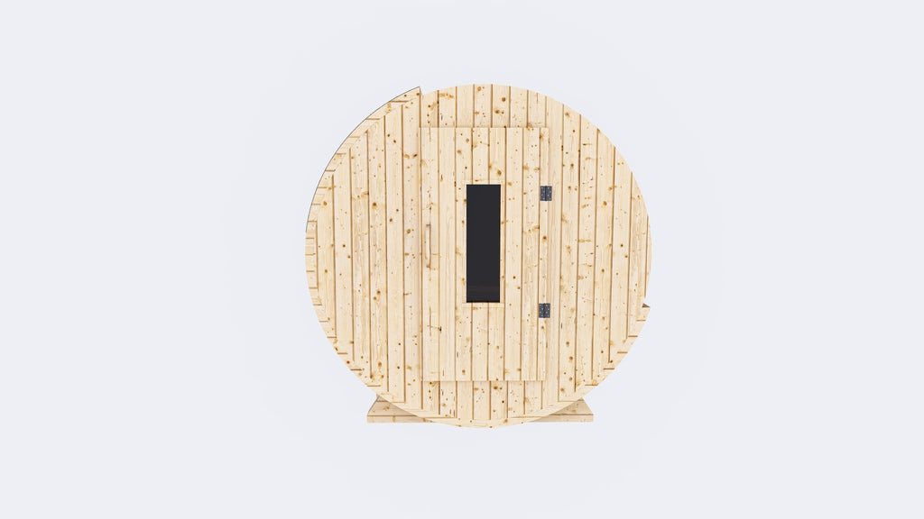 Barrel Sauna 6X6 with Panoramic Acrylic Back Window