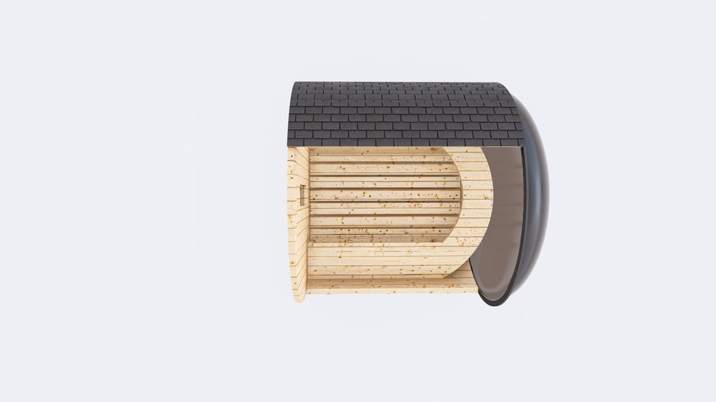 Barrel Sauna 6X6 with Panoramic Acrylic Back Window
