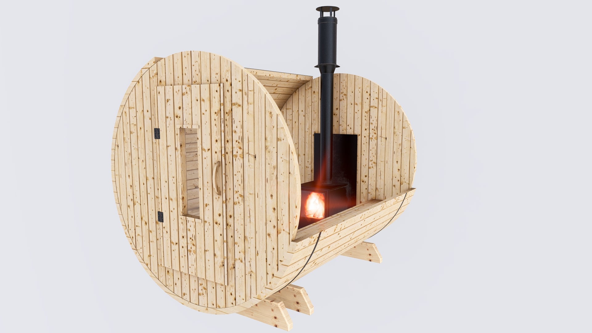 Barrel Sauna 7x8 Without Porch 4 - 6 person