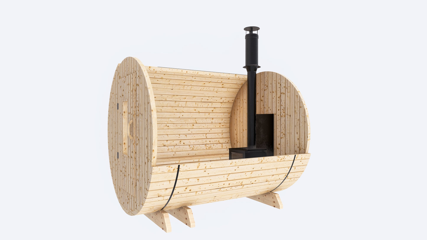 Barrel Sauna 7x8 Without Porch