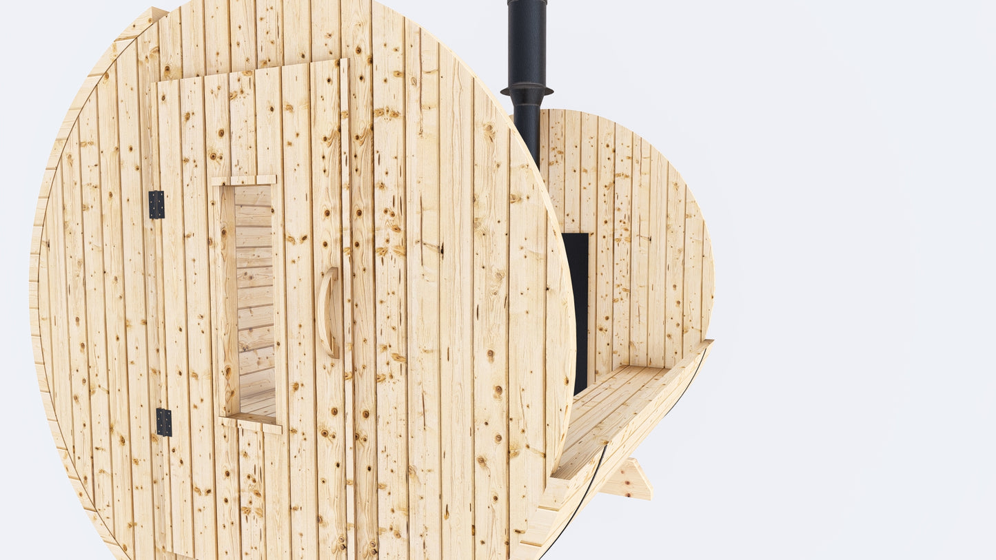 Barrel Sauna 7x8 Without Porch
