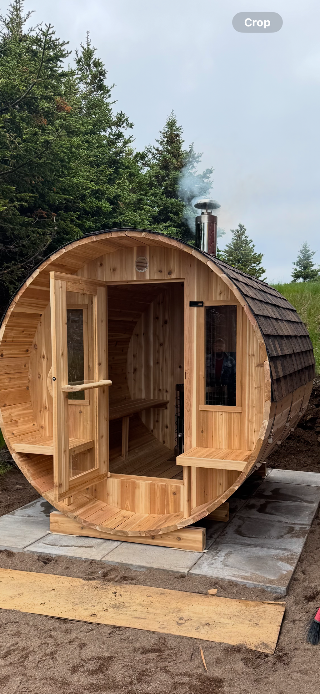 Barrel Sauna 7x8 With Porch 4 person