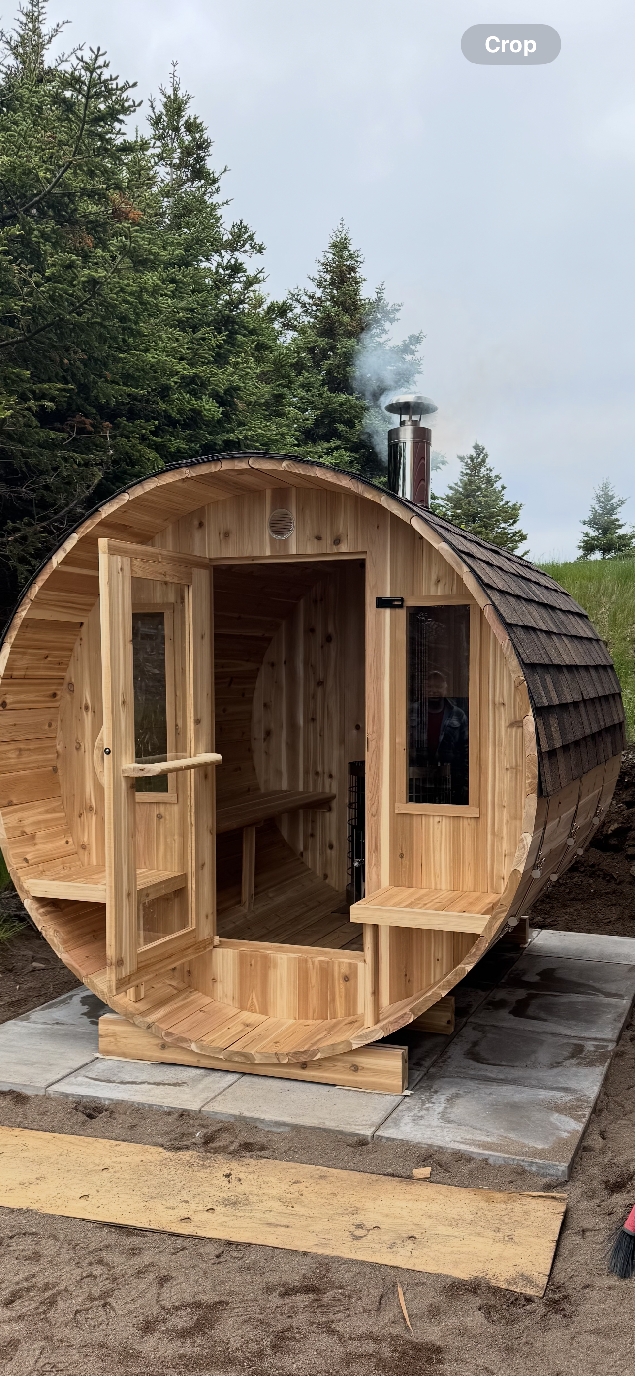 Barrel Sauna 7x8 With Porch 4 person