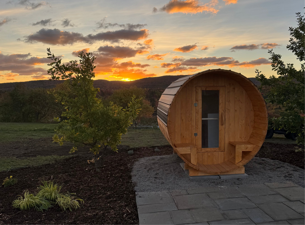 Barrel Sauna 7x8 With Porch 4 person