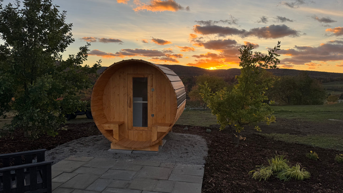 Barrel Sauna 7x8 With Porch