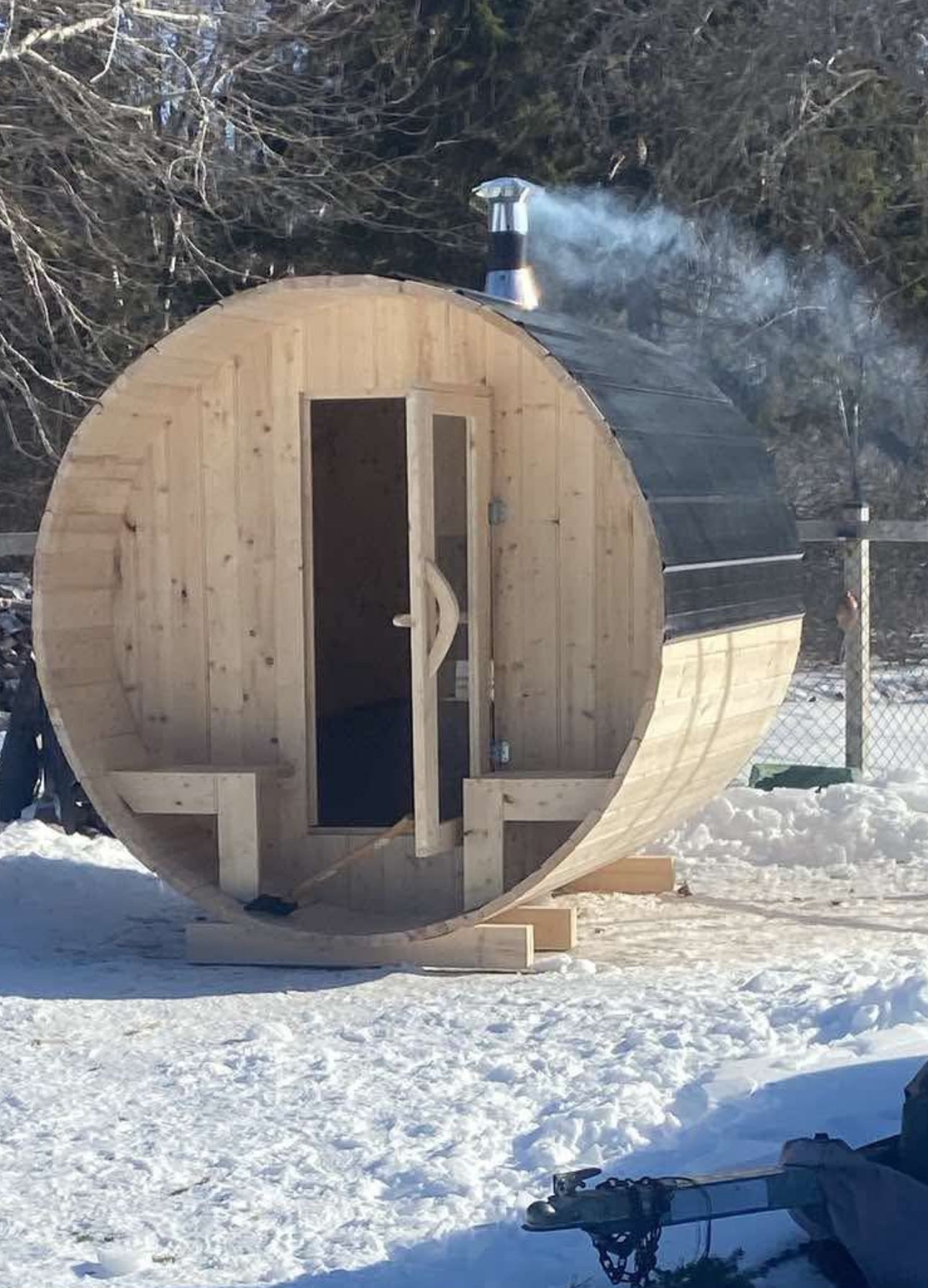 Barrel Sauna 7x8 With Porch