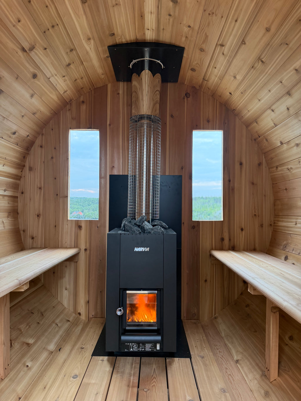 Barrel Sauna 7x8 With Porch 4 person