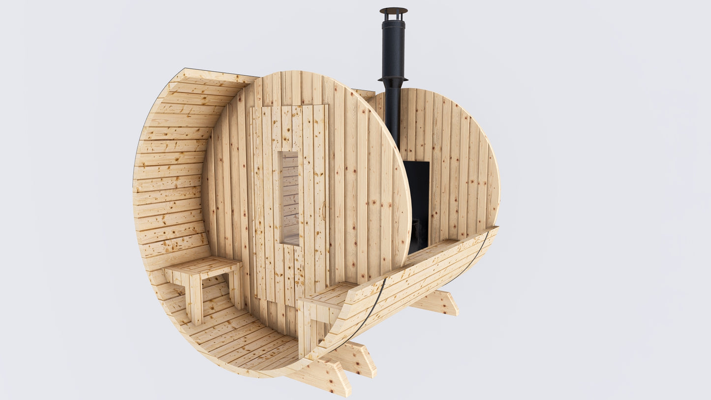 Barrel Sauna 7x8 With Porch