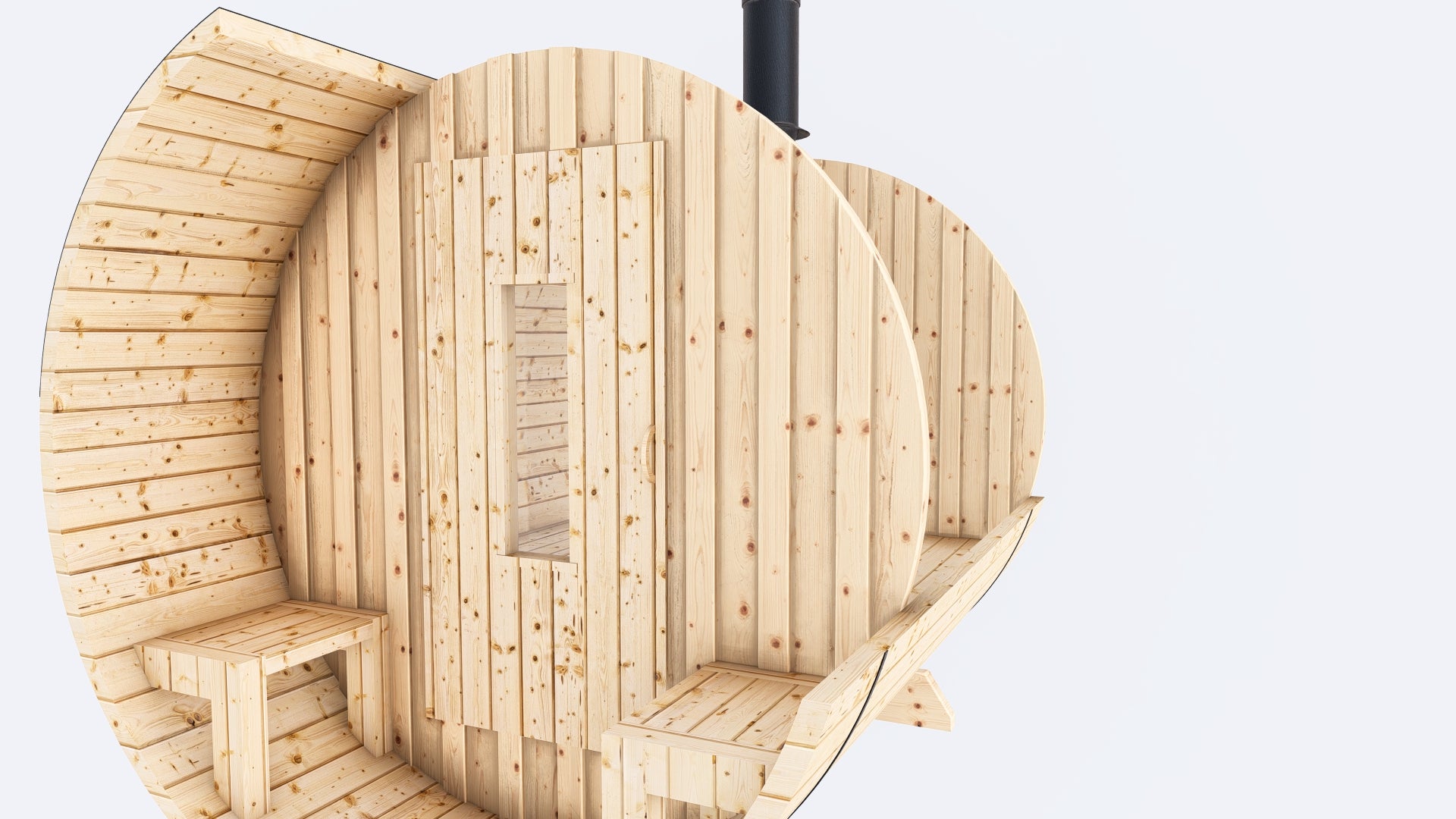Barrel Sauna 7x8 With Porch Kit 4 person