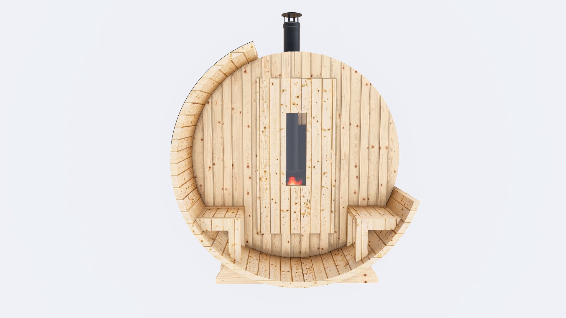 Barrel Sauna 7x8 With Porch 4 person