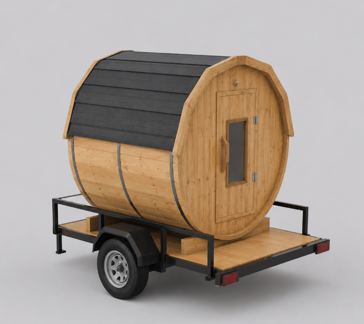 2 to 4 person - 6X6 Barrel on a Trailer True Nordic Approved