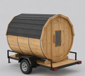 Mobile Sauna  4 to 6  person 6X8 ft Barrel Sauna On A Trailer - True Nordic Approved