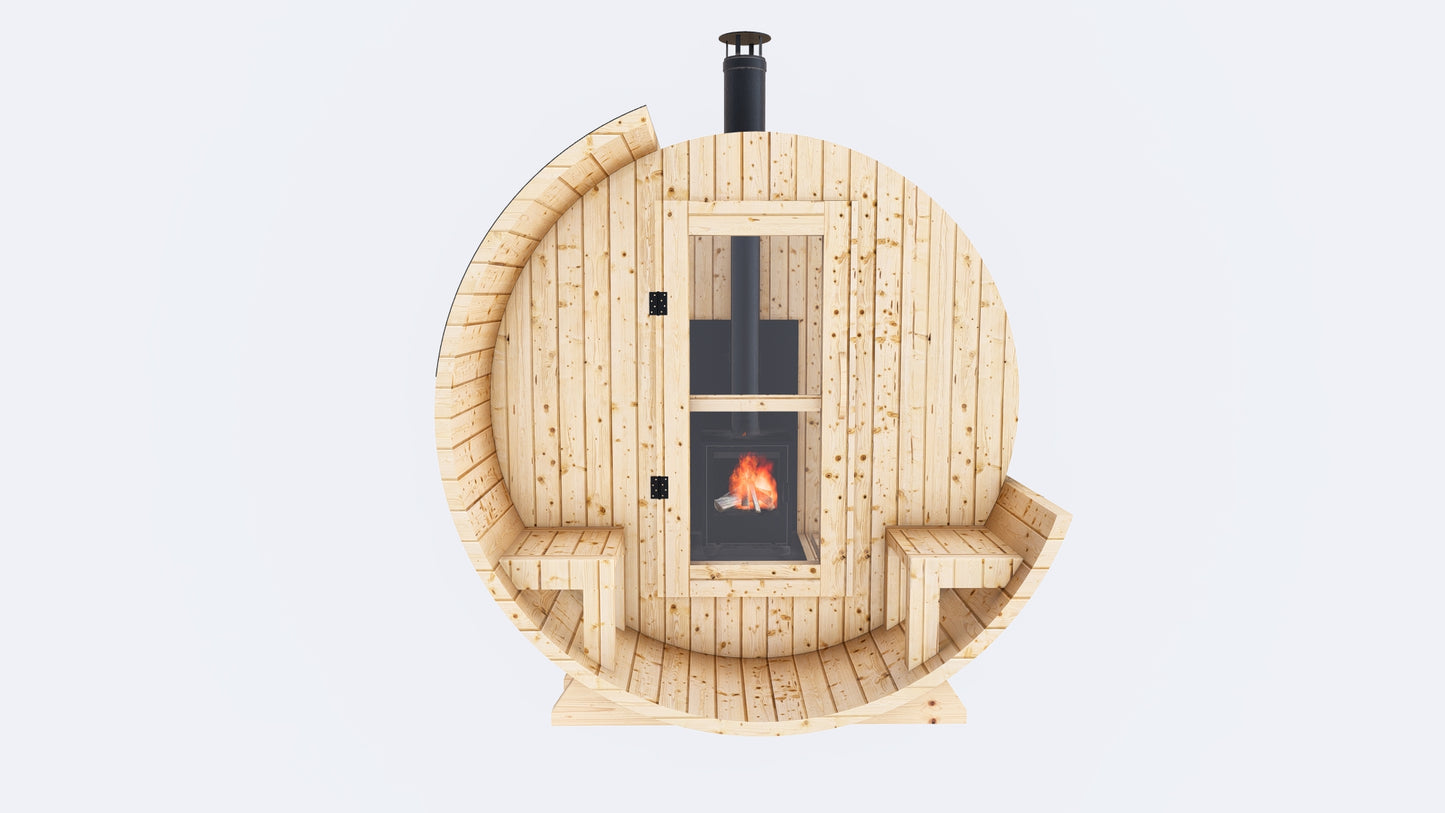 Barrel Sauna 7x8 With Porch