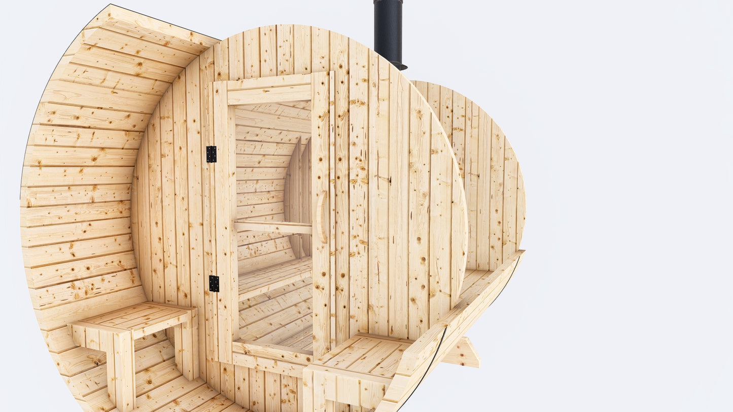 Barrel Sauna 7x8 With Porch