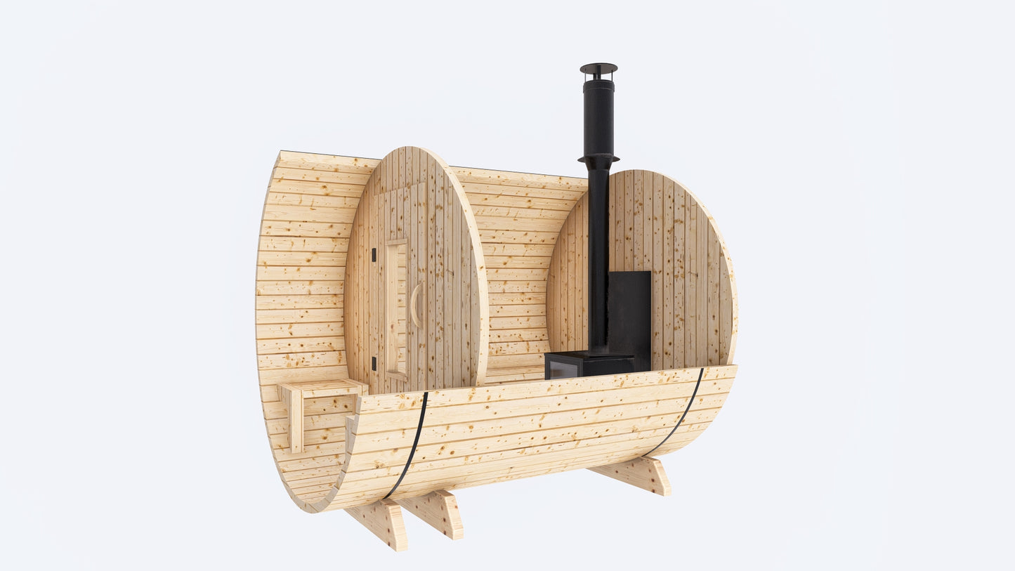 Barrel Sauna 7x8 With Porch