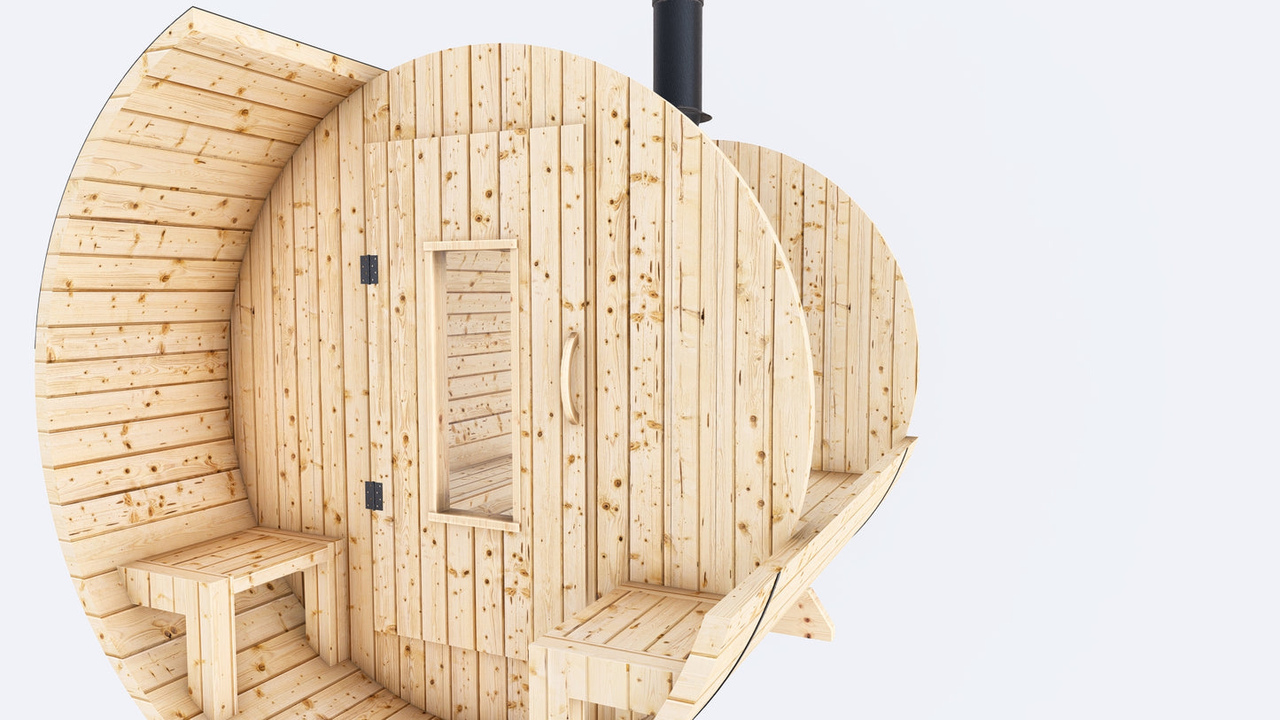 Barrel Sauna 7x8 With Porch