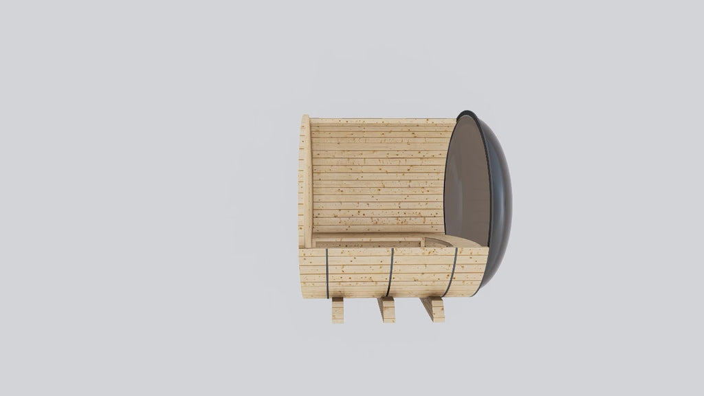 Barrel Sauna 6X6 with Panoramic Acrylic Back Window