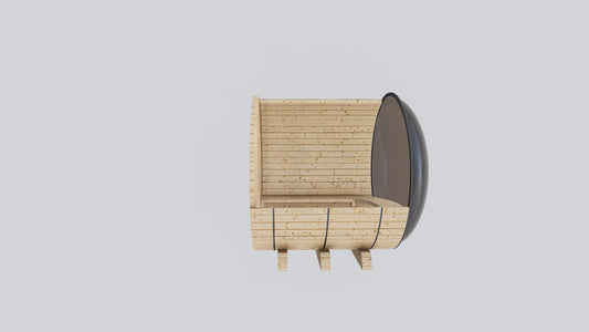 Barrel Sauna 6X6 with Panoramic Acrylic Back Window